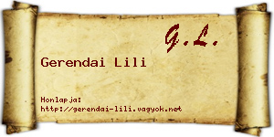 Gerendai Lili névjegykártya